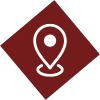 Location pin icon on a red background